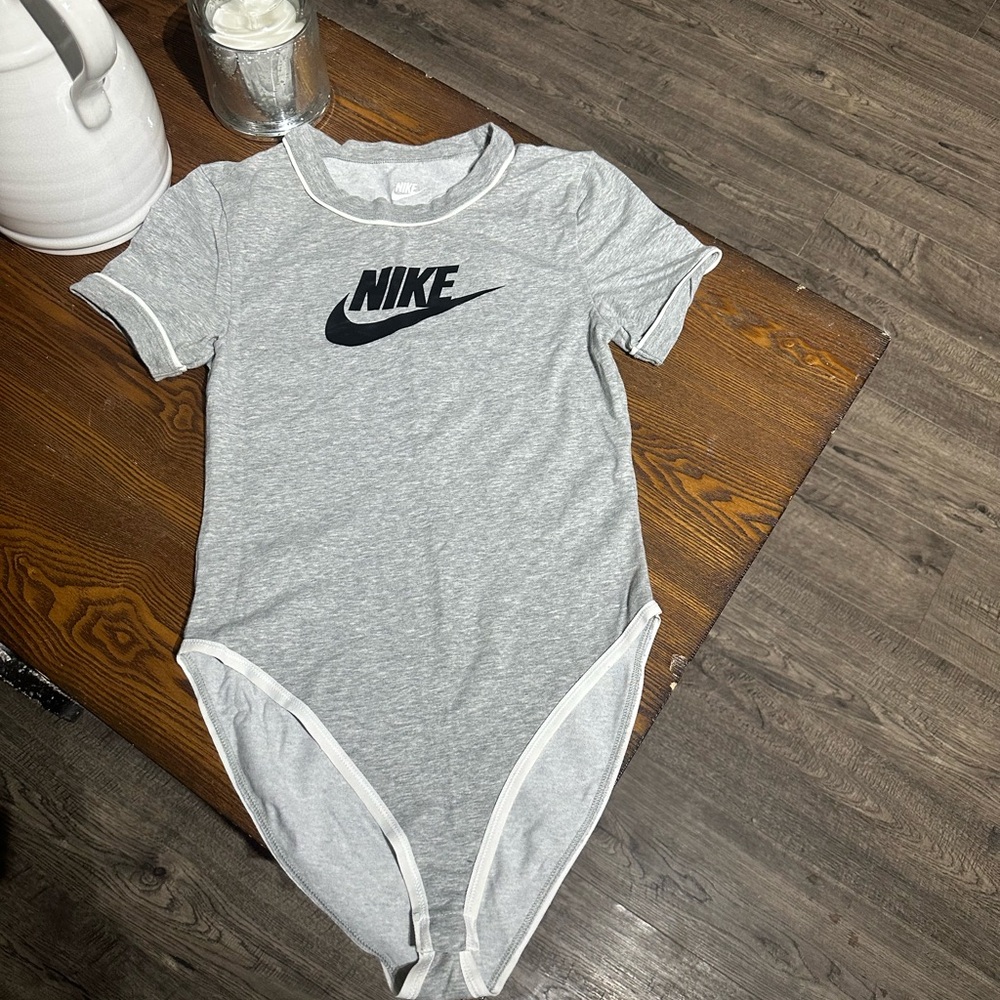 Nike Gray and Black Bodysuit One Piece